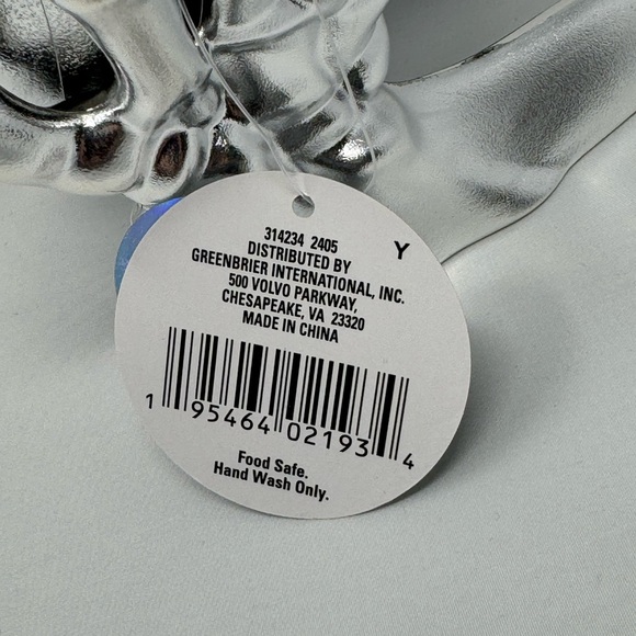 Halloween Skeleton Skull In Hands Candy Planter Bowl Silver Color NWT 5” X 7.5” - Picture 8 of 16